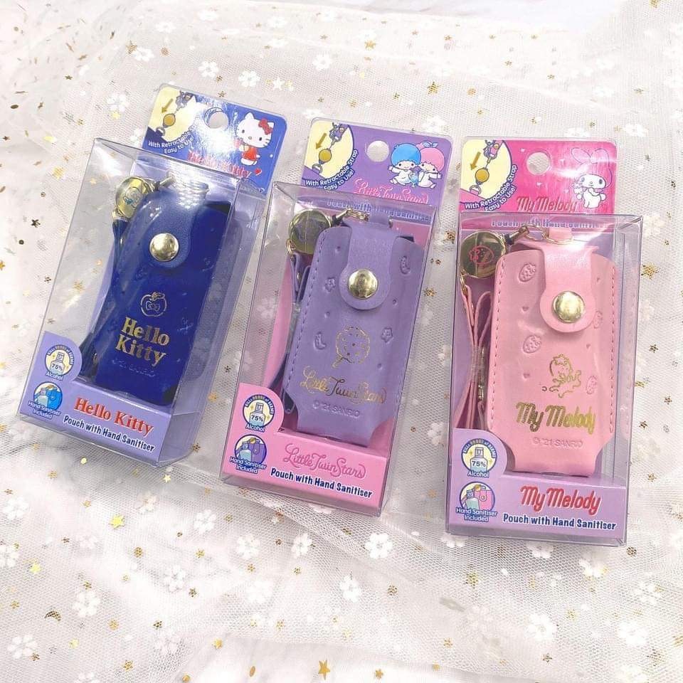 現貨 🌈 Sanrio PU 皮袋掛扣袋連消毒搓手液 🌈<此為清貨價貨品不設退換> A476
