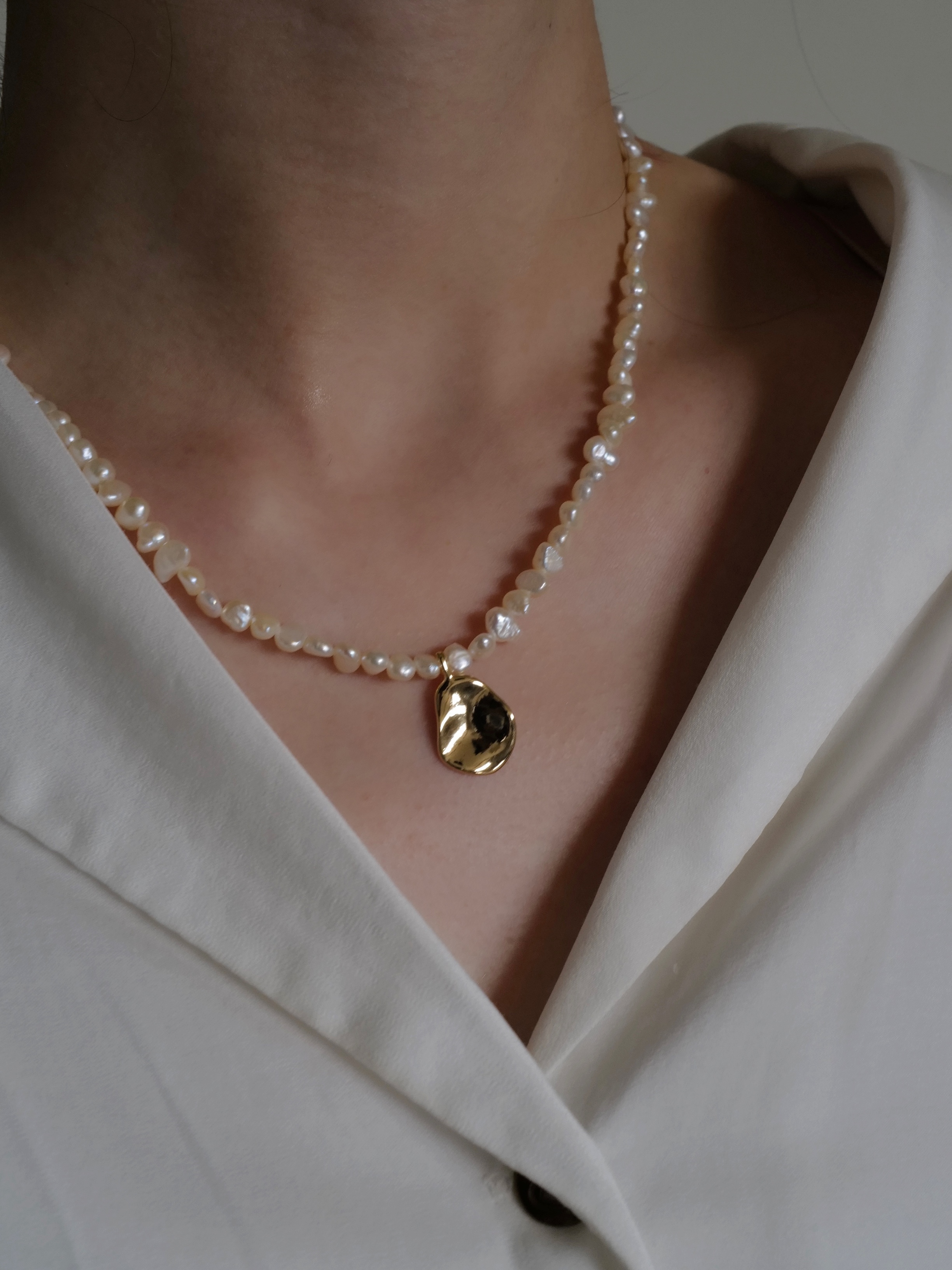 CYAMU PEARLS NECKLACE｜14K 變形珍珠項鍊