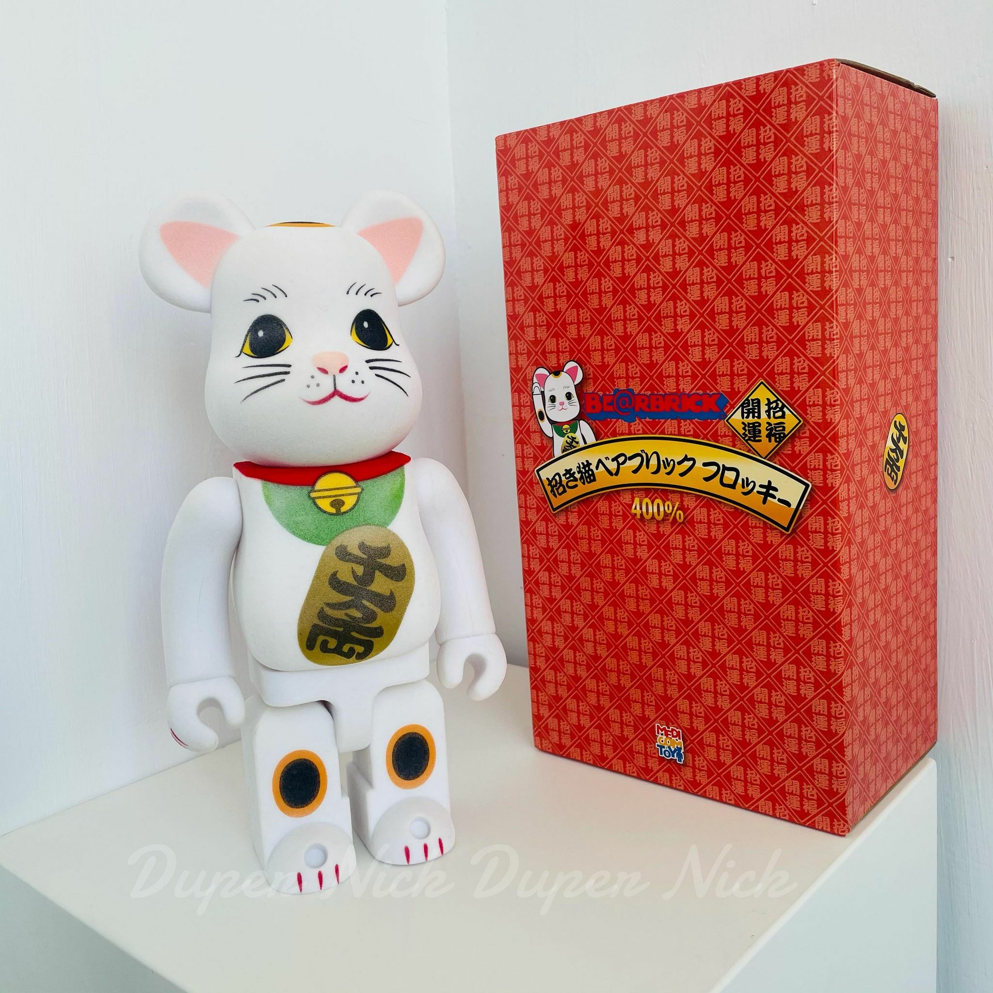 Be@rbrick 植絨白招財貓400%