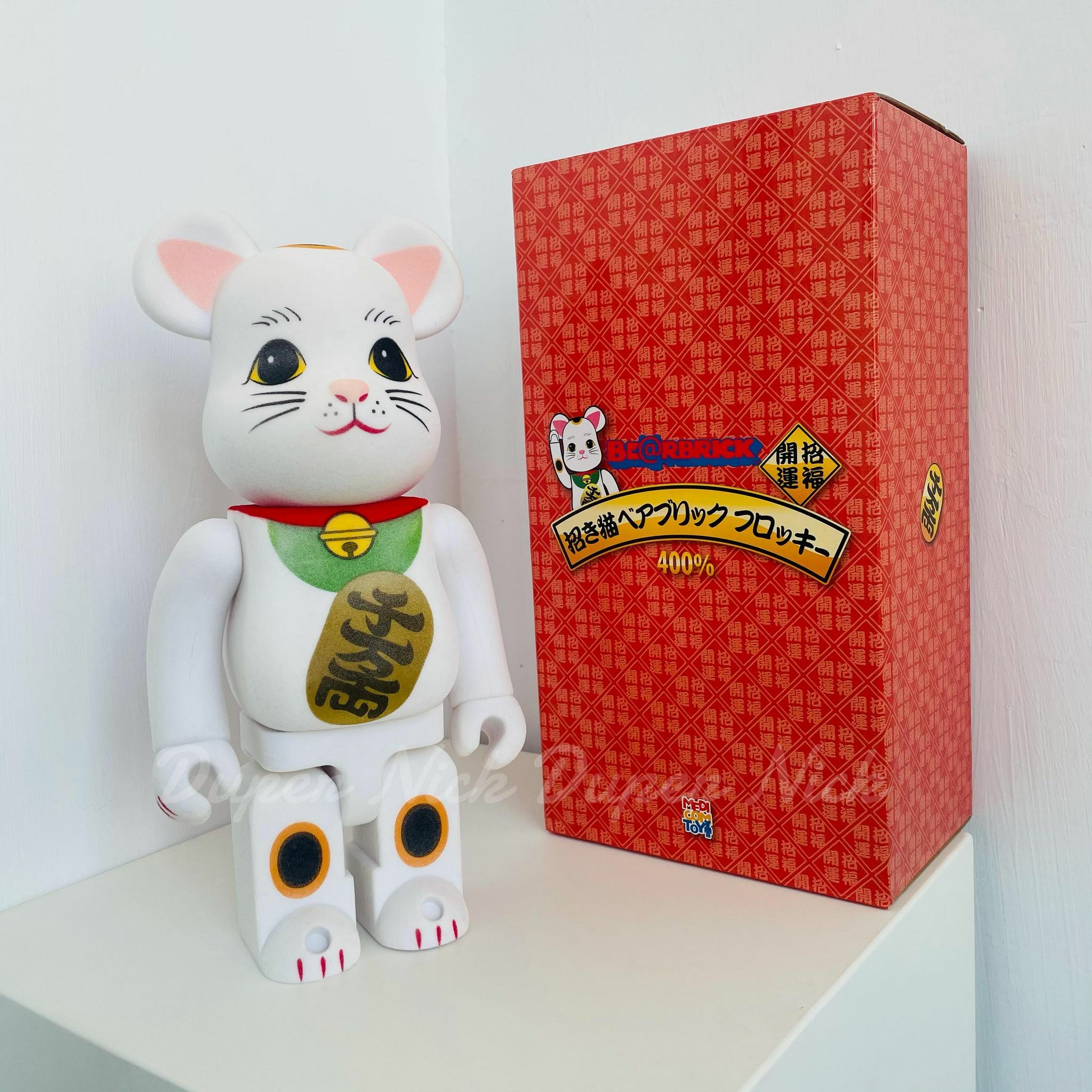 Be@rbrick 植絨白招財貓400%