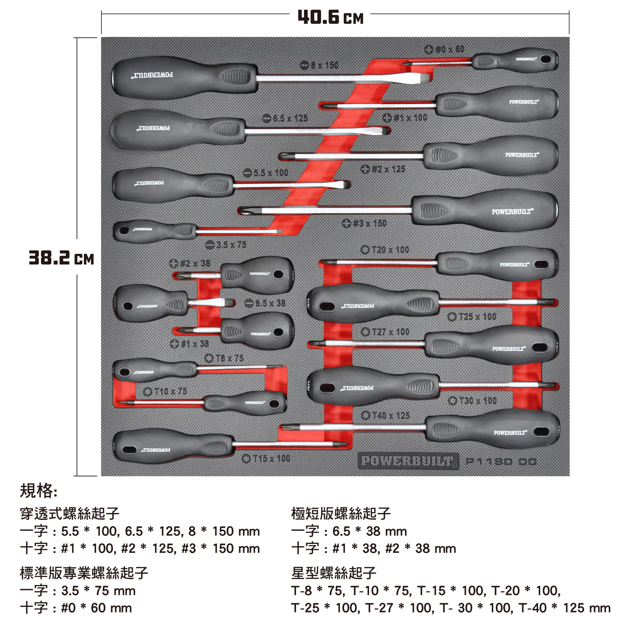 Powerbuilt 19件綜合專業SVCM螺絲起子組