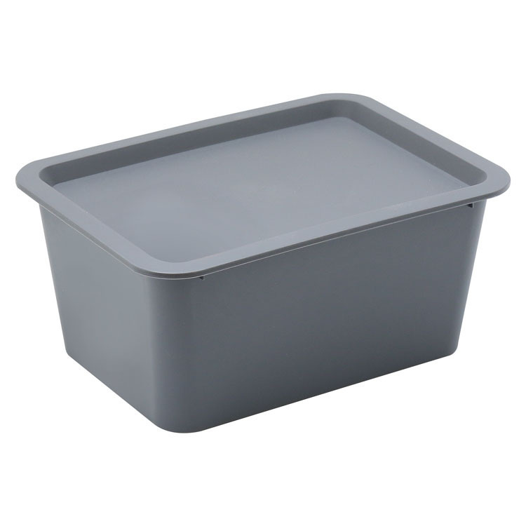 粉霧附蓋收納盒/深灰 26x19x11.5cm