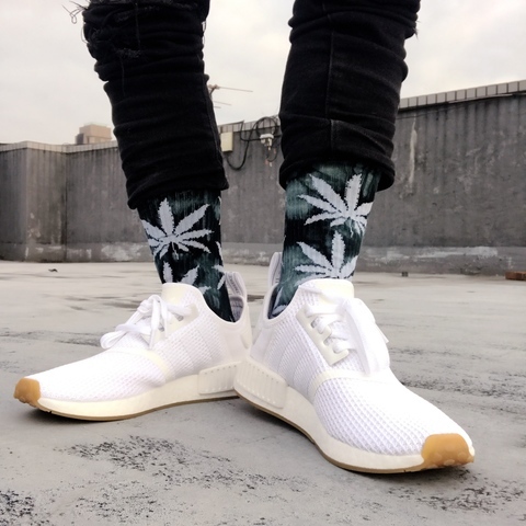 【SCEC006】暈染渲染大麻葉半毛巾長襪