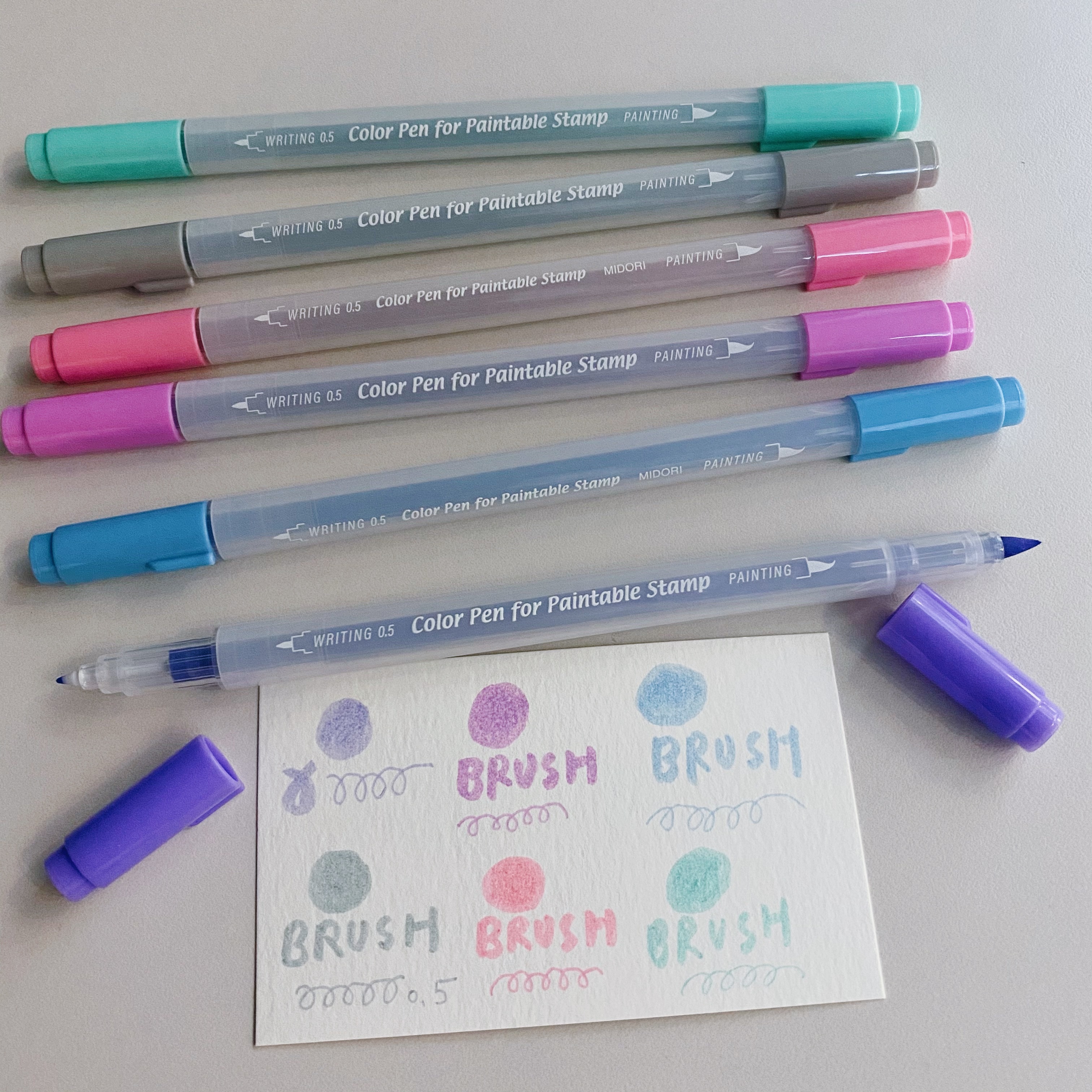 MIDORI 水性兩用色筆 雙頭筆 6入組 夢幻