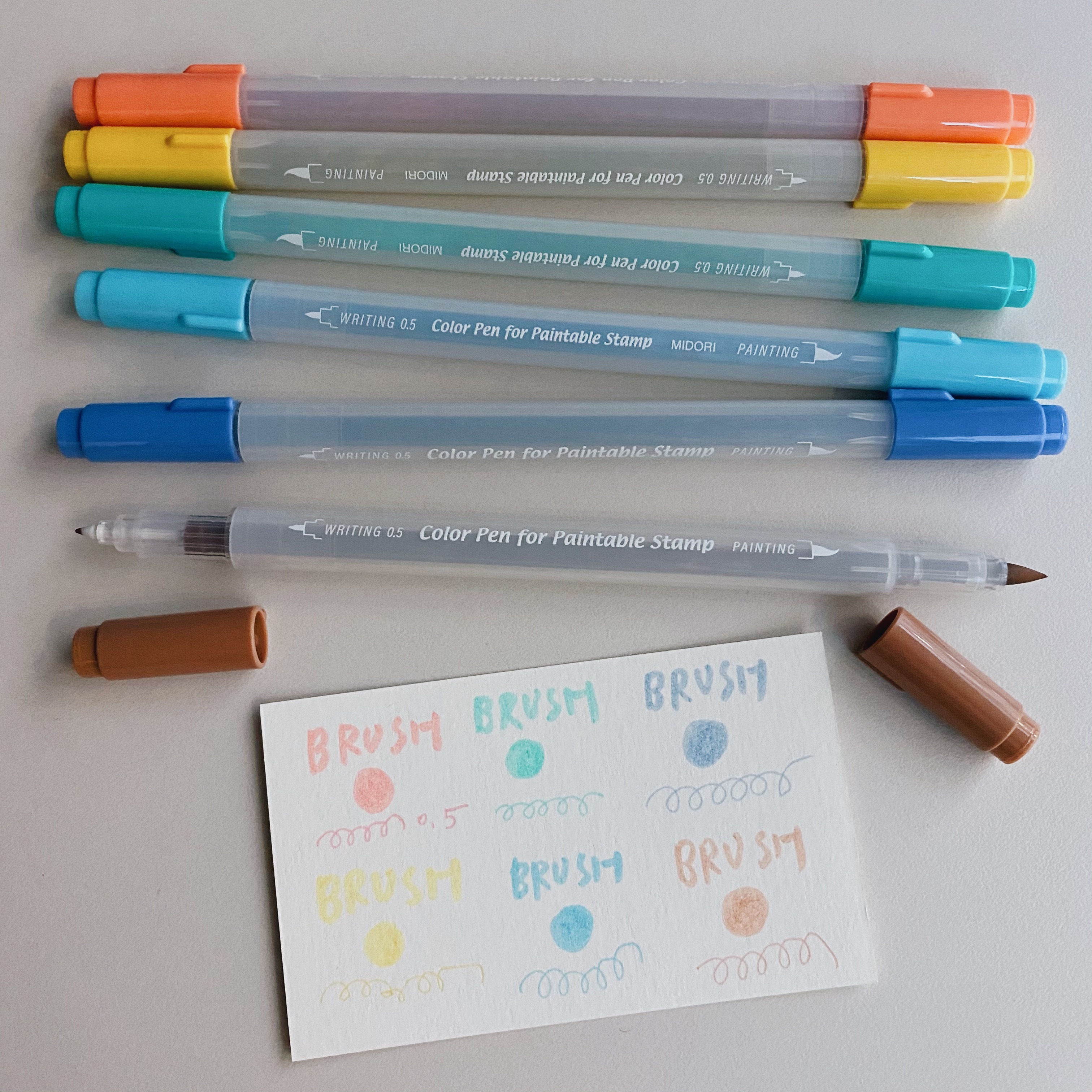 MIDORI 水性兩用色筆 雙頭筆 6入組 晴朗