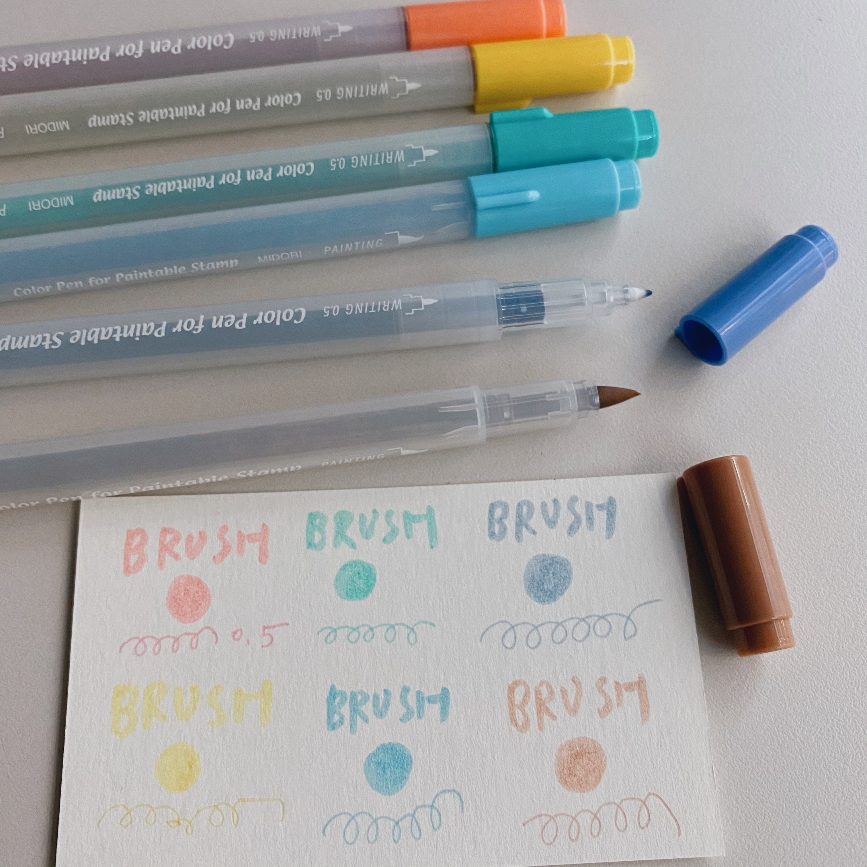 MIDORI 水性兩用色筆 雙頭筆 6入組 晴朗