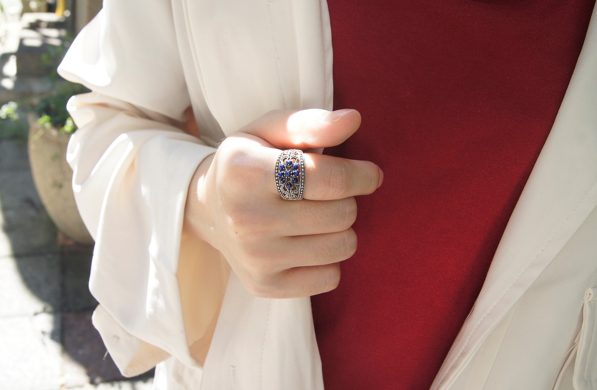 藍花青金石戒指