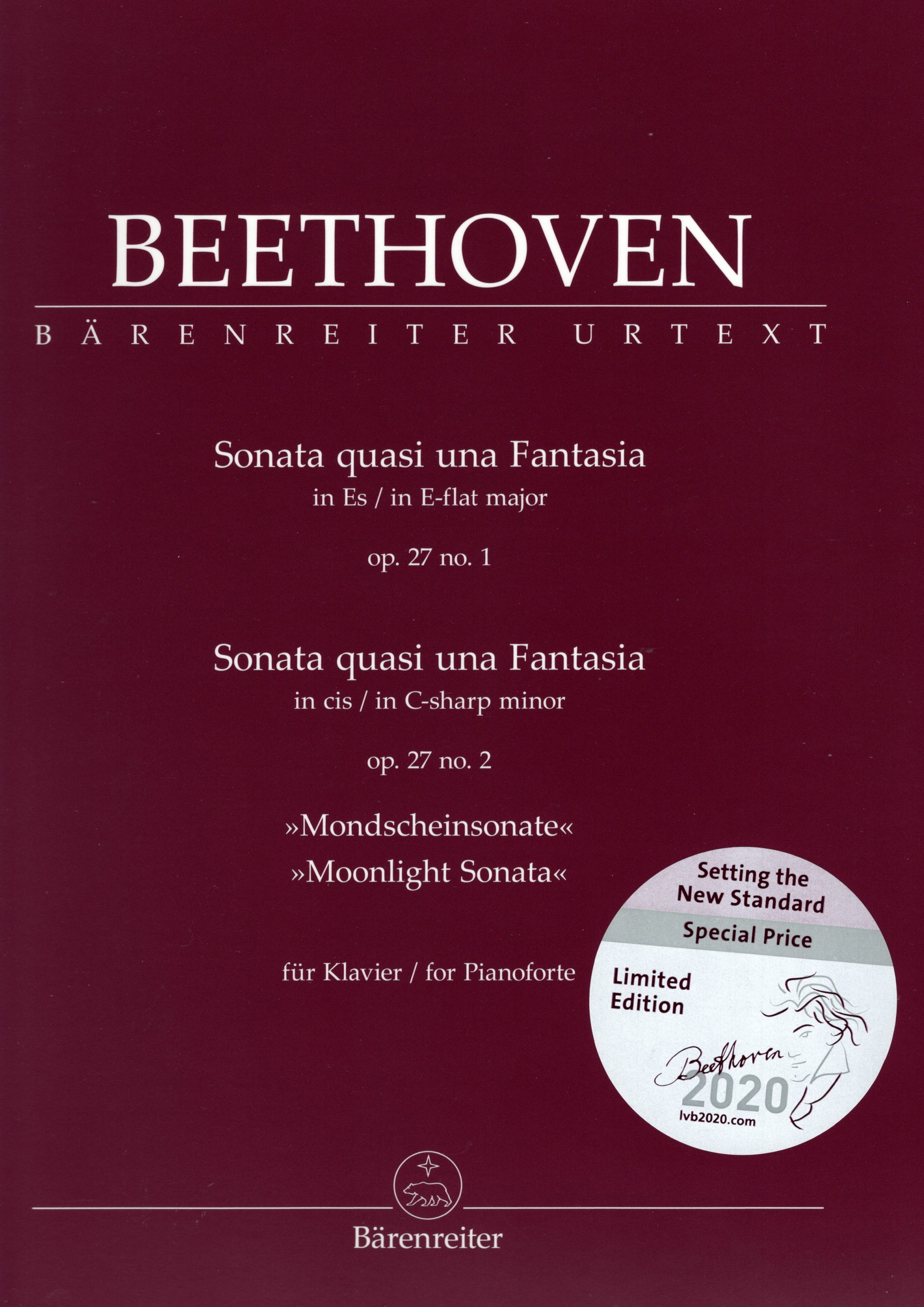 《貝多芬：鋼琴奏鳴曲，作品27-1 / 27-2》Barenreiter特別版