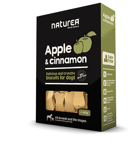 Naturea Grain Free Apple & Cinnamon Delicious and Crunchy Biscuits For Dogs (140g)EXP: 07/2026