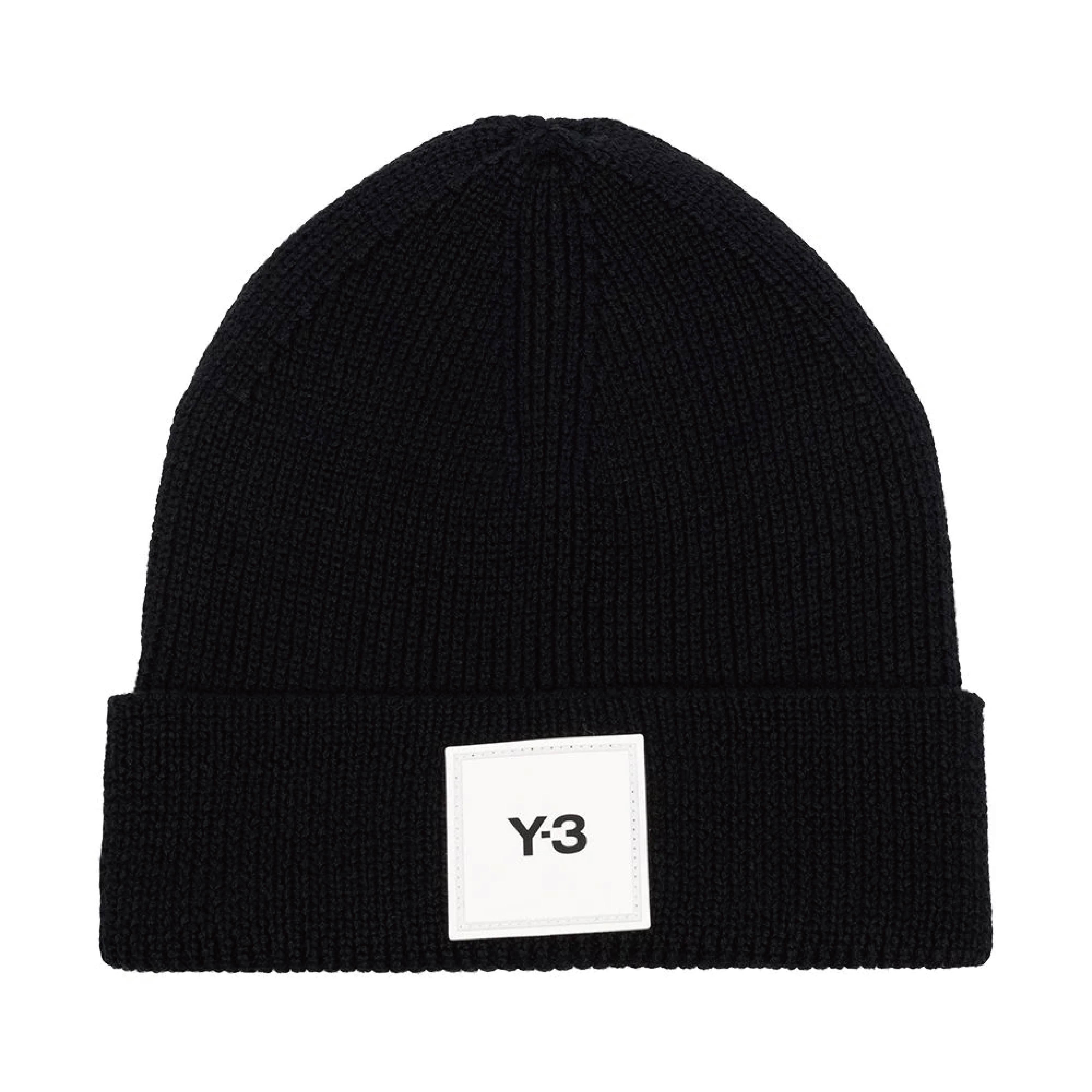 【 Y-3 CL BEANIE 羅紋羊毛針織帽 - 黑 】