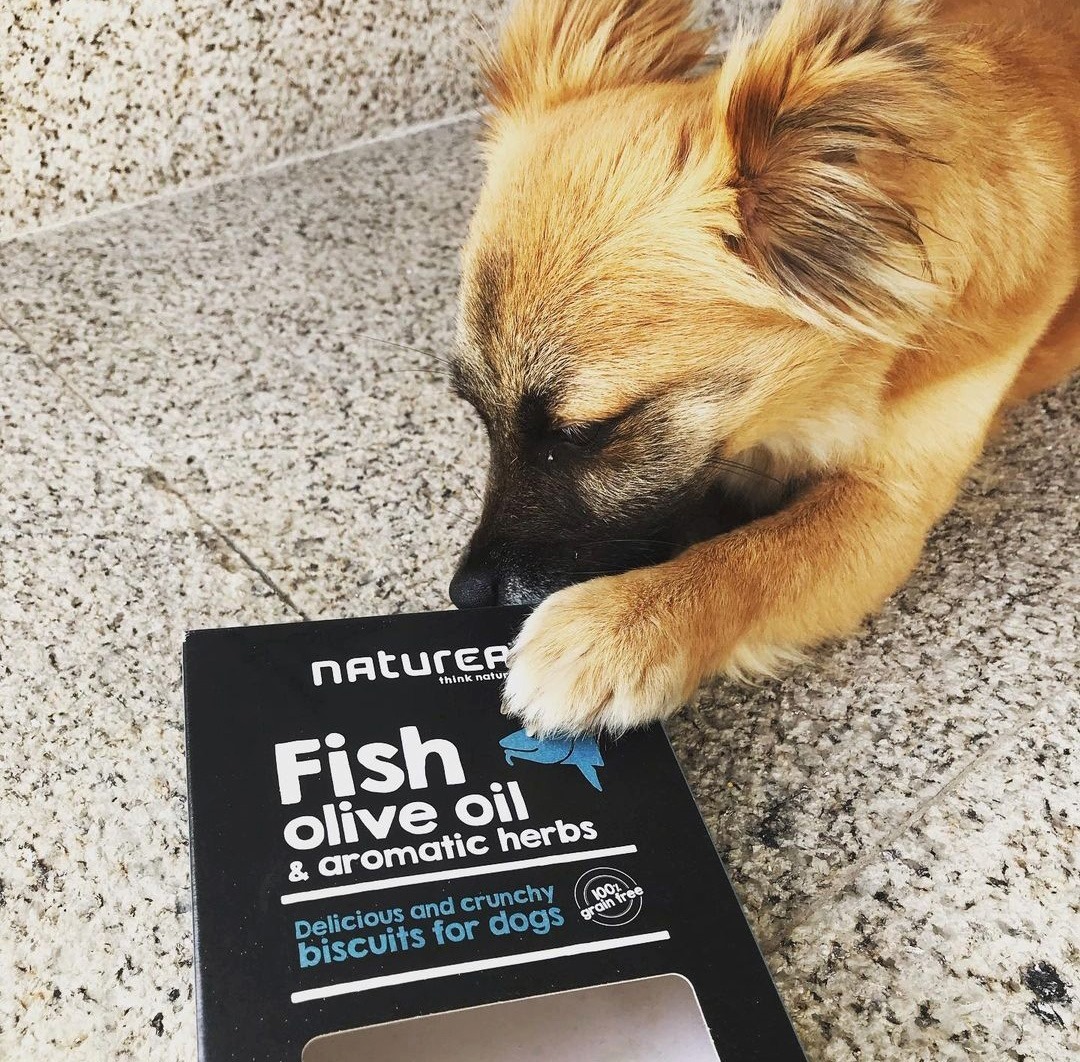 Naturea Grain Free Fresh fish, Olive Oil & Aromatic Herbs Delicious and Crunchy Biscuits For Dogs (140g) EXP: 07/2026