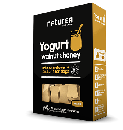 Naturea Grain Free Yogurt Walnut & Honey Delicious and Crunchy Biscuits For Dogs 140g EXP: 07/2026