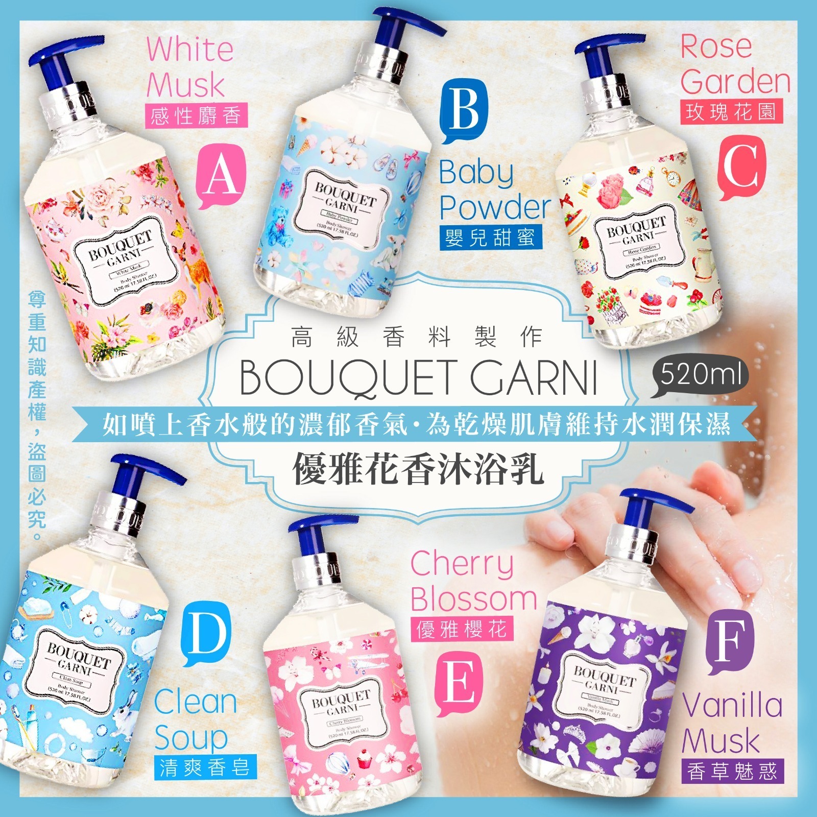 韓國直送BOUQUET GARNI沐浴乳520ml