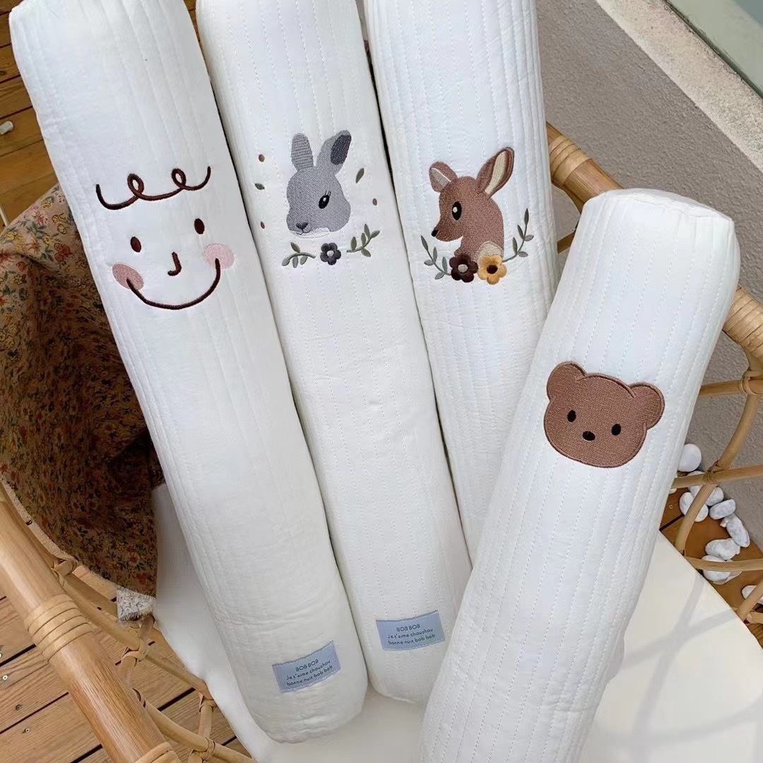 純棉刺繡多功能圓柱抱枕