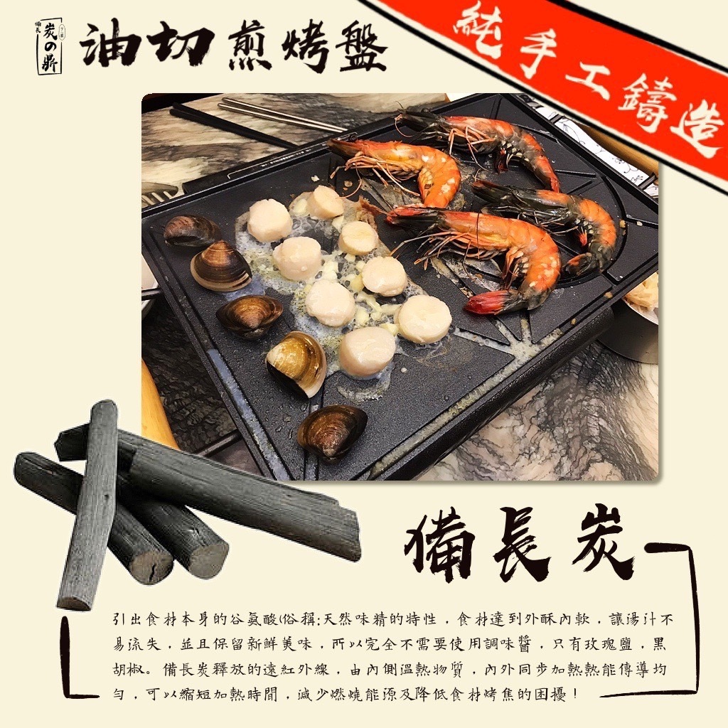 ＊備長炭油切煎烤盤｜三大發明專利