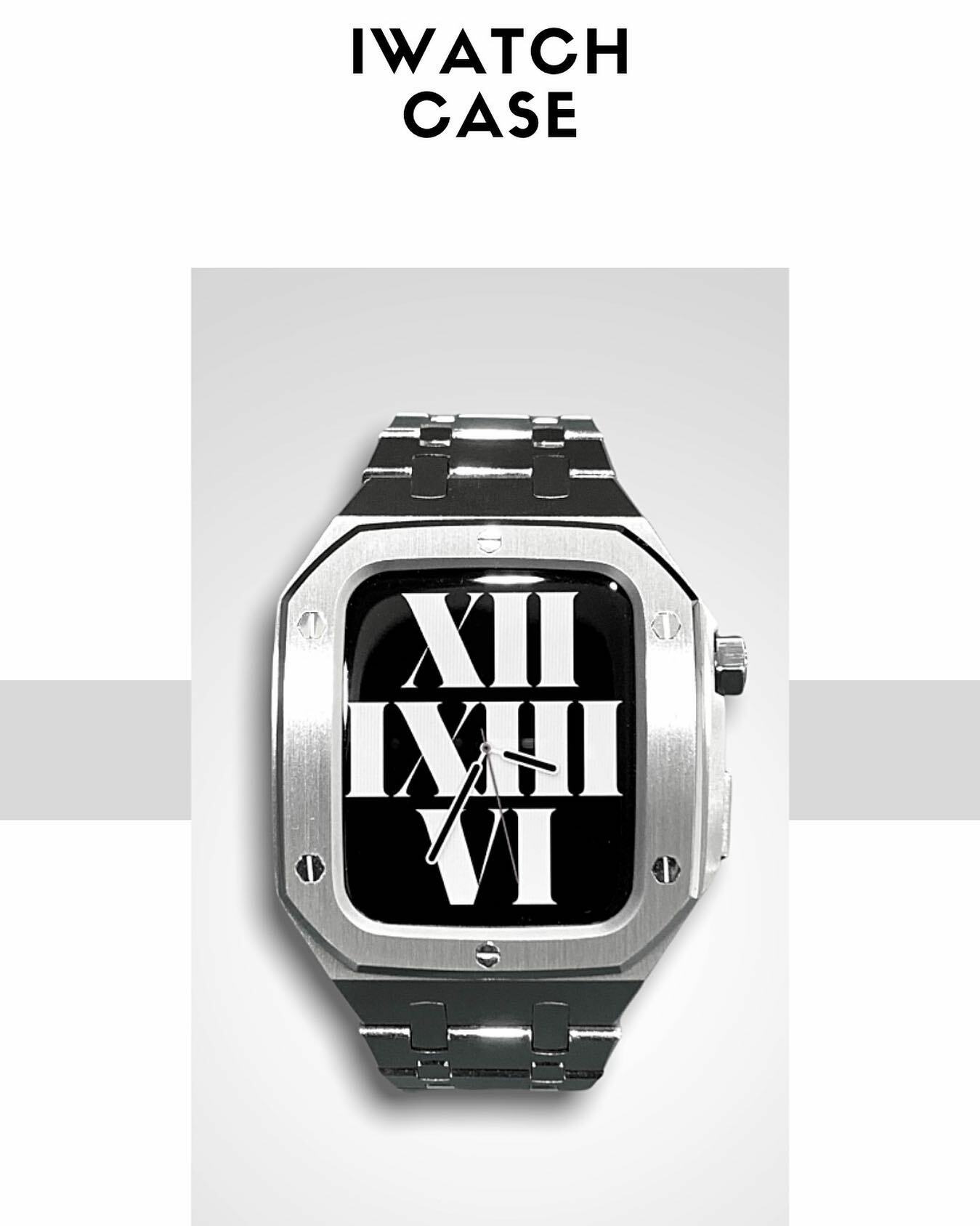 萬年鐘錶 - Apple watch 專用錶殼錶戴套組 - iwatchcase  適用 4、5、6代、SE   44mm錶徑安裝