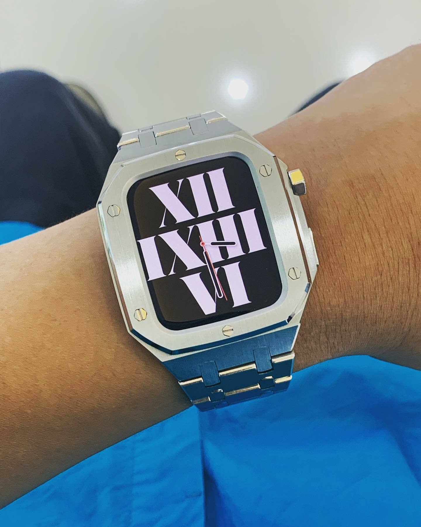 萬年鐘錶 - Apple watch 專用錶殼錶戴套組 - iwatchcase  適用 4、5、6代、SE   44mm錶徑安裝