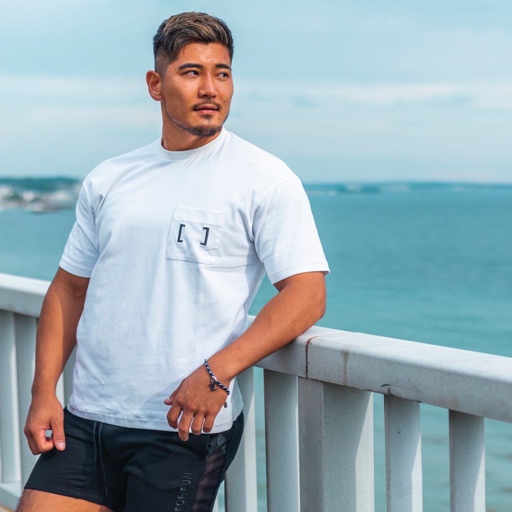 補貨回歸 - Oversized Tee 寬版落肩T恤 粉白色