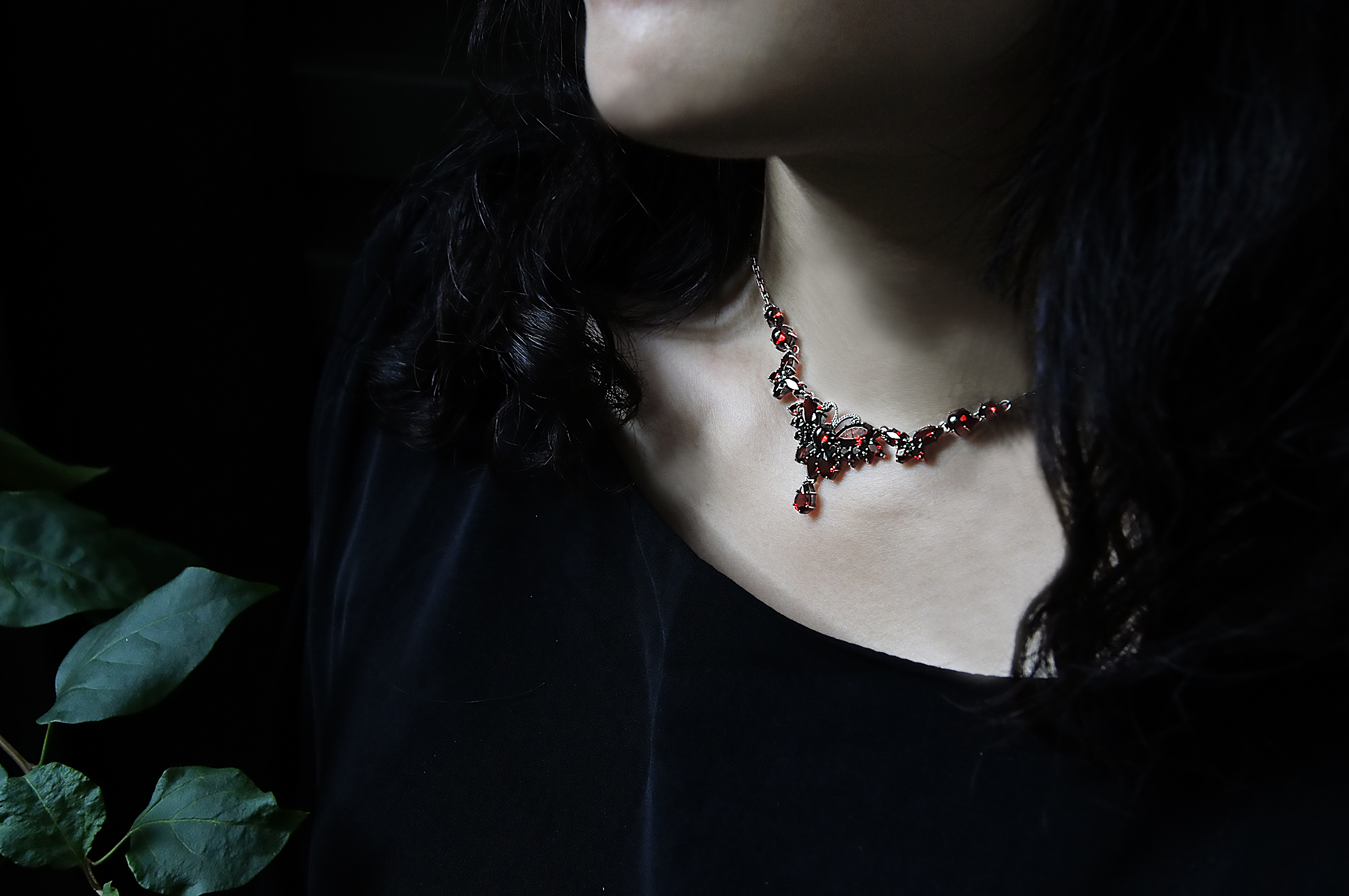 石榴石大蝴蝶項鍊（SOP1747）