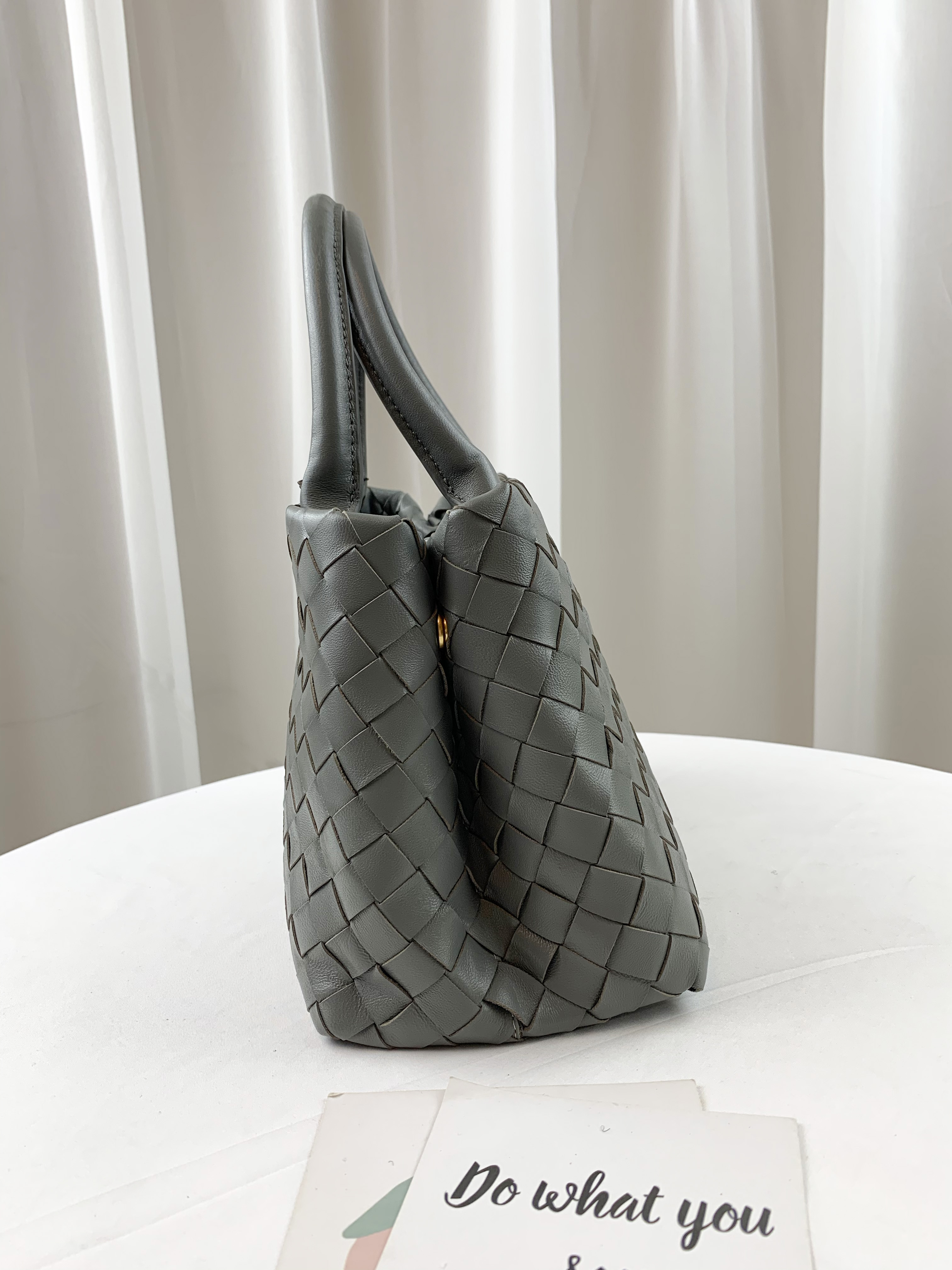 大象灰 編織真皮牛皮手提包 / 側背包 #SM-8686