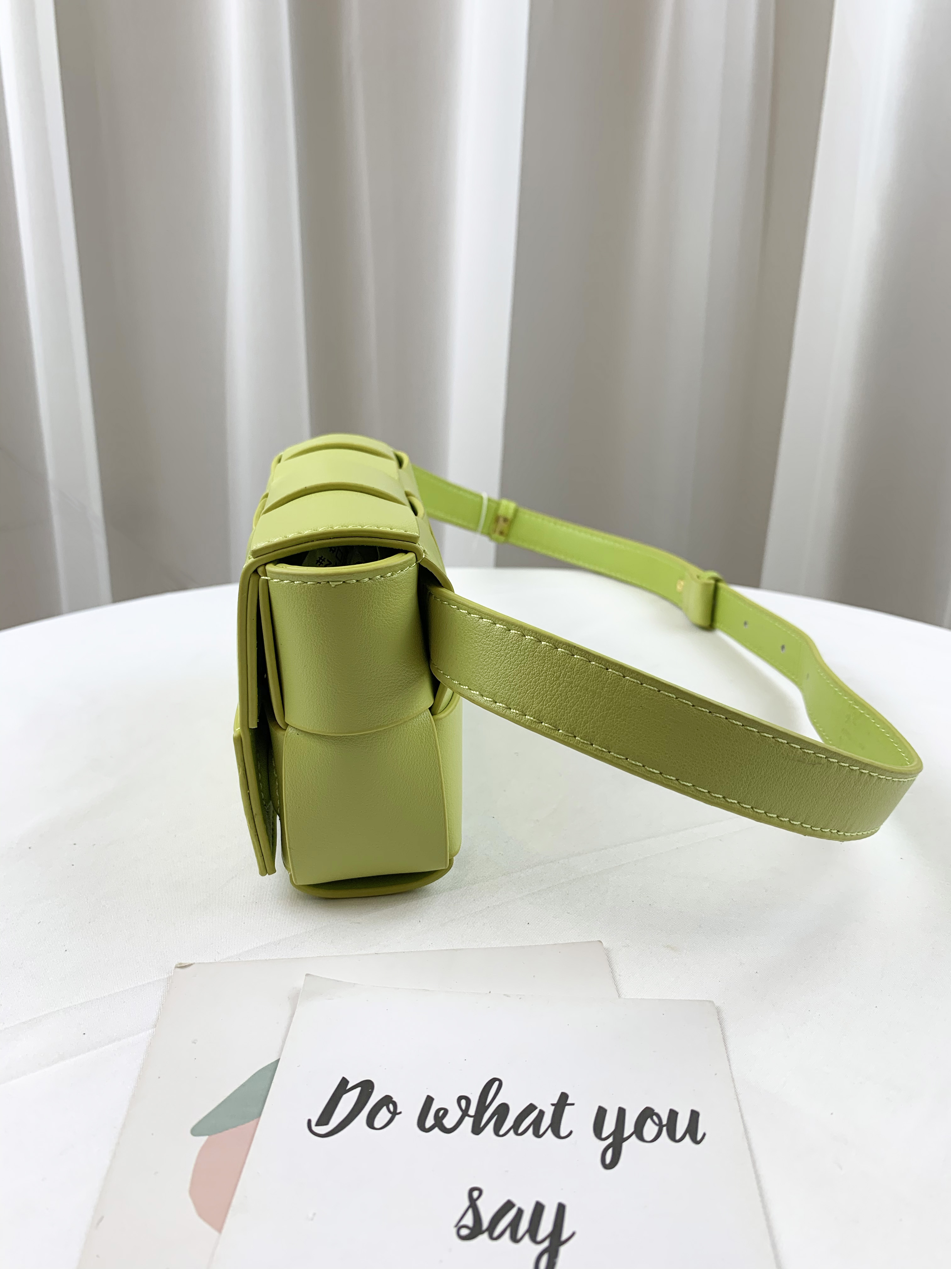 芥末黃 編織真皮牛皮胸包 / 斜背腰包 #SM-2995