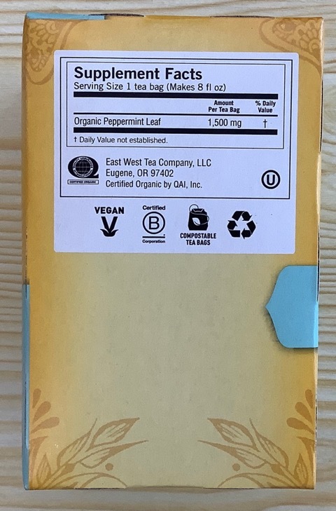 Yogi organic peppermint tea (best before 21 Aug 2026)