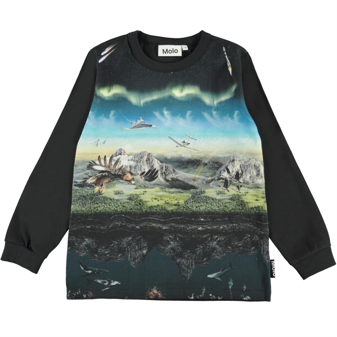 〖 Molo 〗黑色綜觀世界上衣