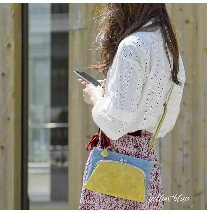 RPO 日本直送 pacca pacca 馬皮革 糖果色系斜揹袋