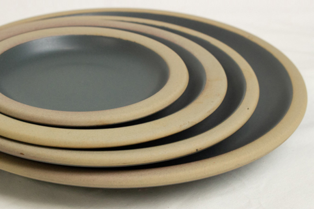 Tajimi 17cm Ceramics Serving Plate Matte Gray