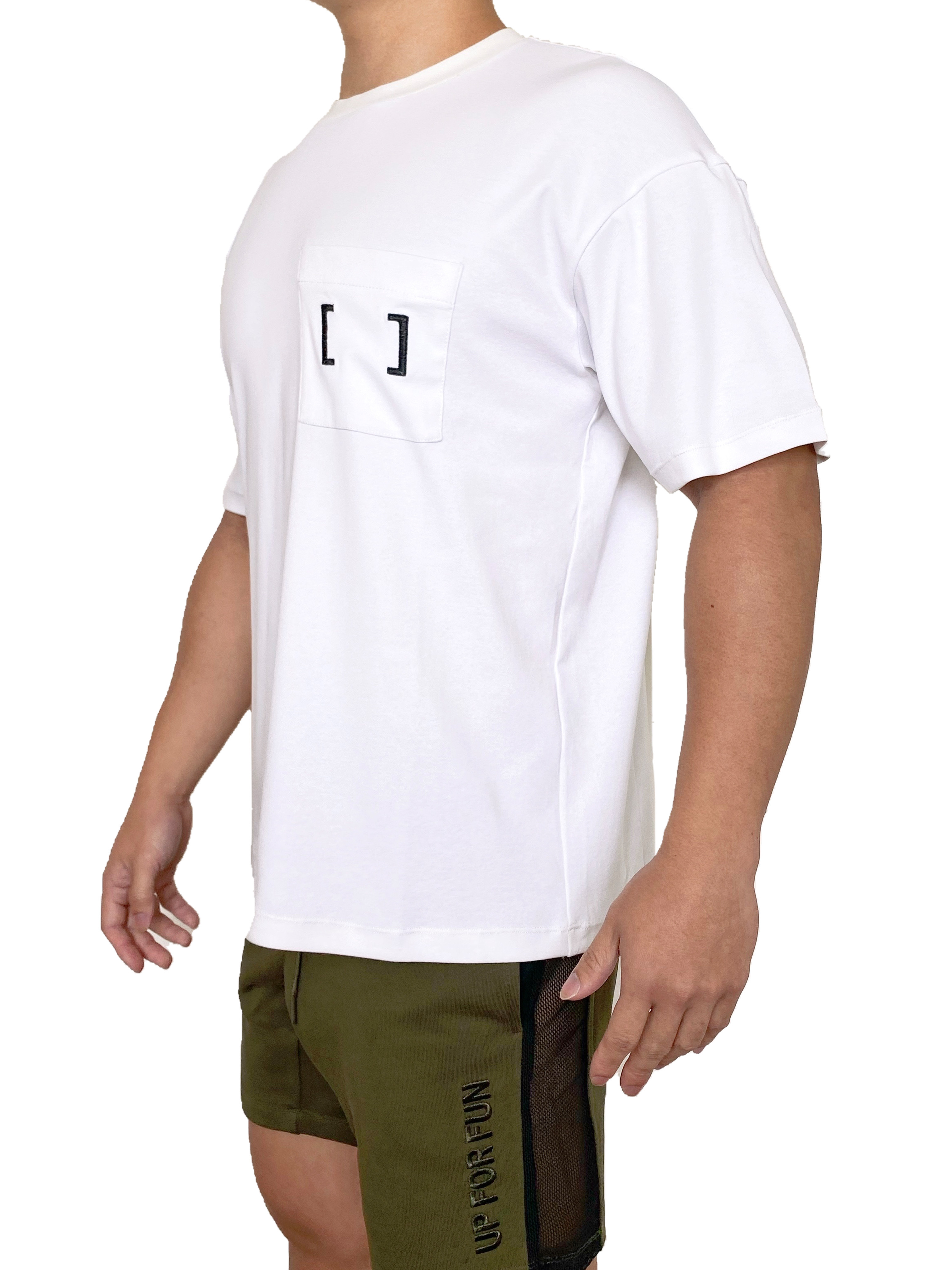 補貨回歸 - Oversized Tee 寬版落肩T恤 粉白色