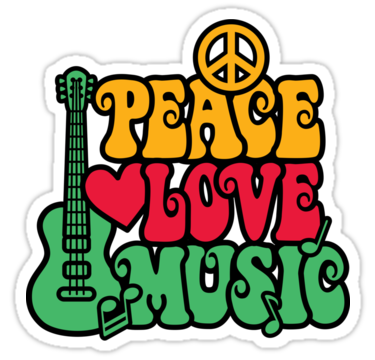 PEACE LOVE MUSIC RASTA STICKER
