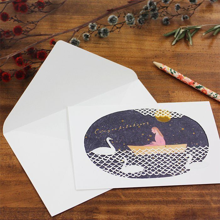 西淑:mizuumi 湖泊 燙金萬用卡片 賀卡 日本表現社