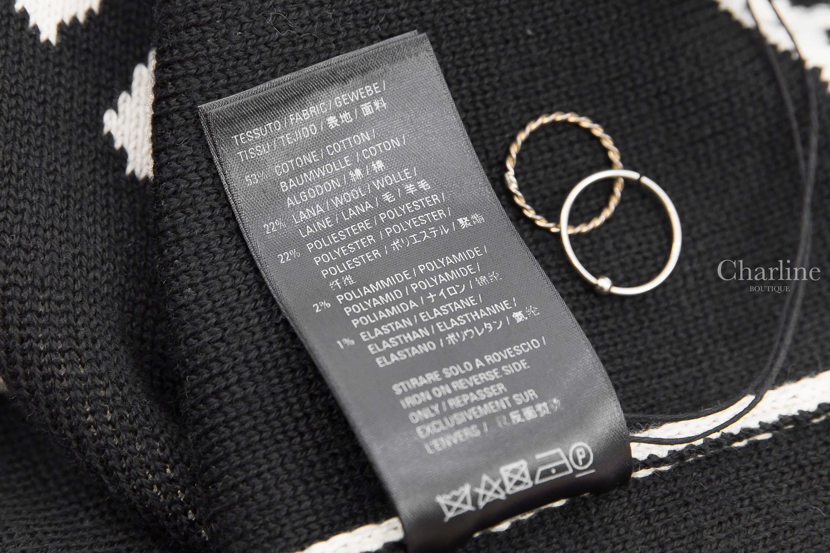 Balenciaga Men's Allover Logo Cardigan 白色滿版黑色 Logo 棉質混羊毛開襟長版長袖外套-Charline Boutique 精品代購
