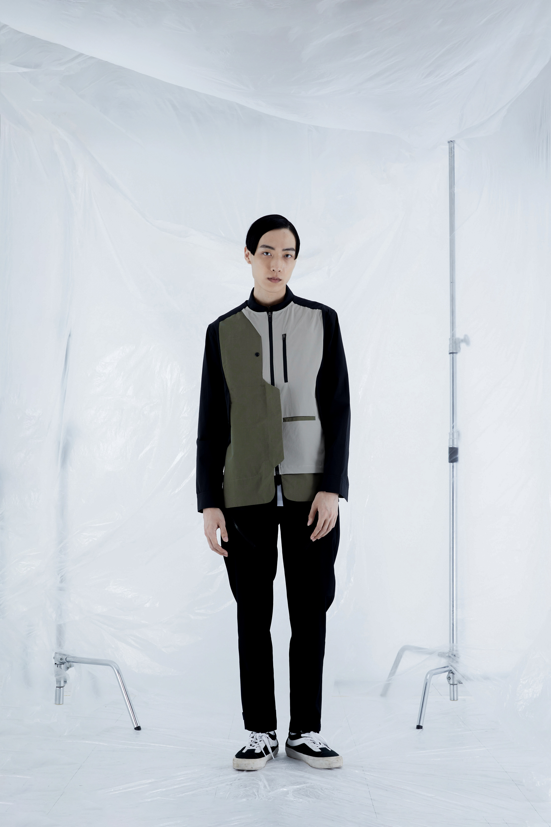 擋片工裝夾克 - 卡其