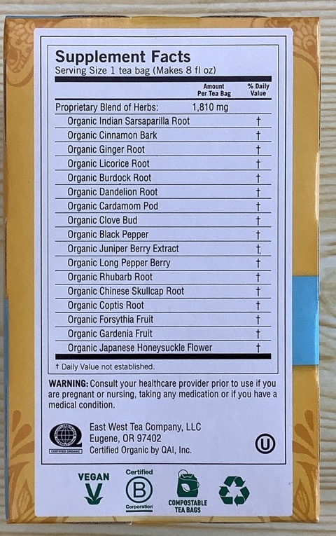 Yogi organic detox (best before 10 July 2026)