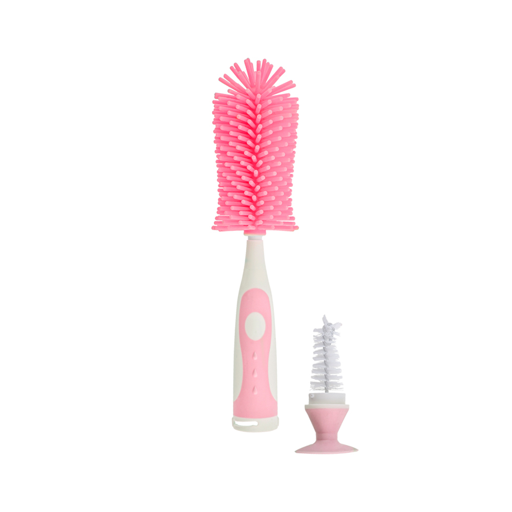 【FARLIN】 直立式矽膠奶瓶刷-嫩桃粉  +