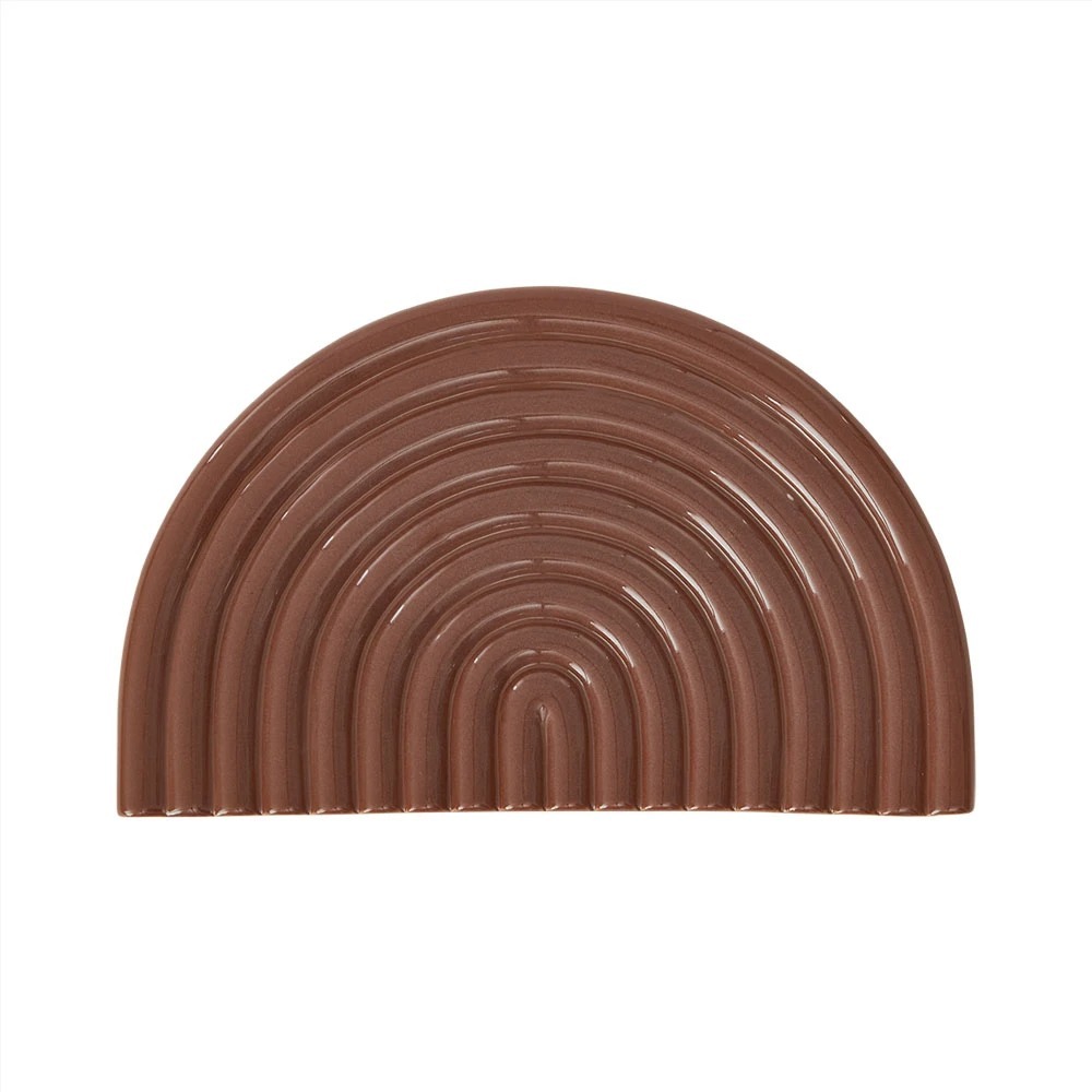 [福利品出清] OYOY 多功能彩虹陶瓷托盤 / 巧克色