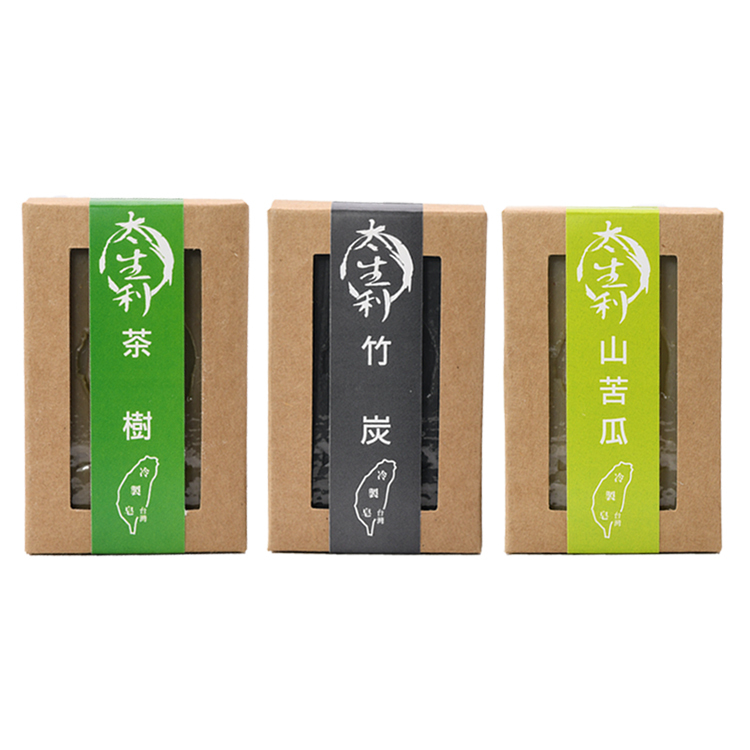 【太生利】清爽男士手工皂三入組-山苦瓜/竹炭/茶樹