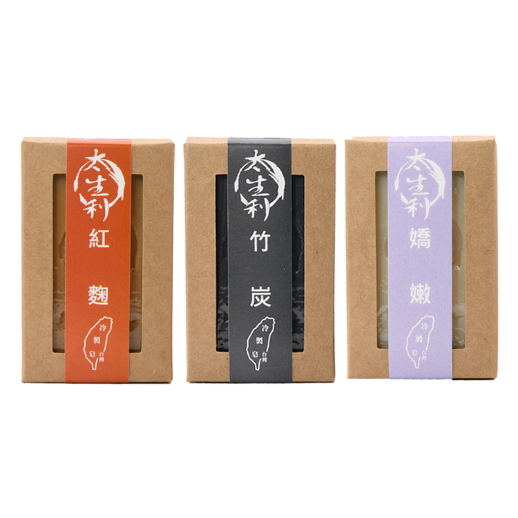 【太生利】美肌女神手工皂三入組-紅麴/竹炭/嬌嫩