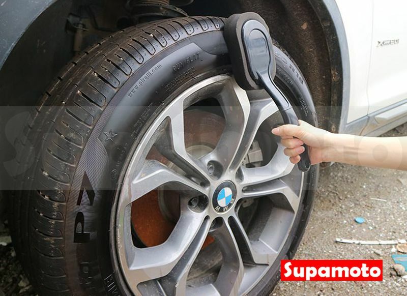 -Supamoto- 輪胎刷—海綿替換版 (清潔刷/手柄/洗車/輪胎/輪圈/輪框/美容/汽車)