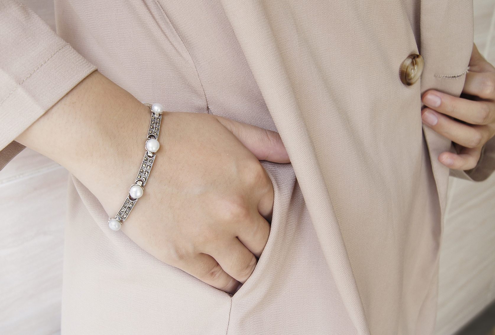 簡約線條珍珠手鍊