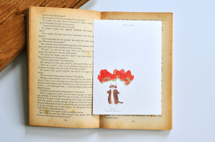 補補貓‧大衛煮愛｜明信片｜草莓氣球