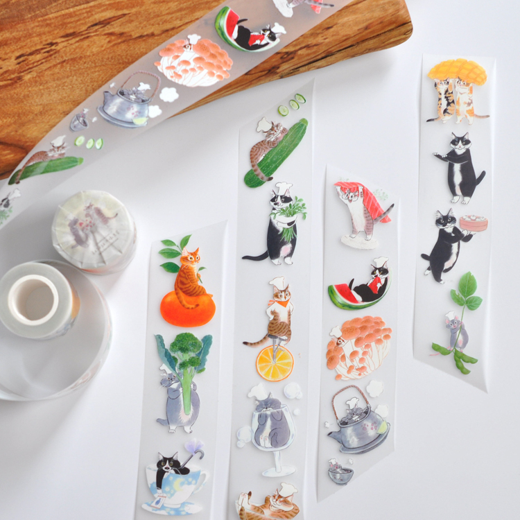 補補貓‧大衛煮愛｜PET紙膠帶｜生活和料理中的貓咪小劇場