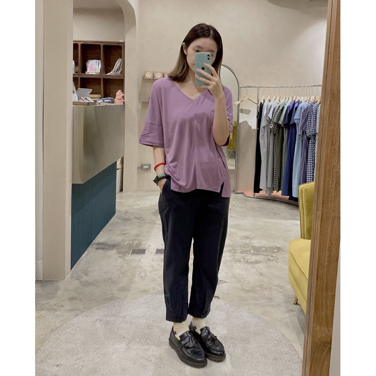 休息計畫V領開岔上衣-星期三