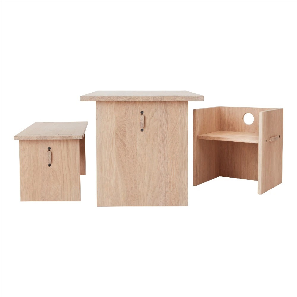 OYOY ARCA 北歐風原木兒童方椅