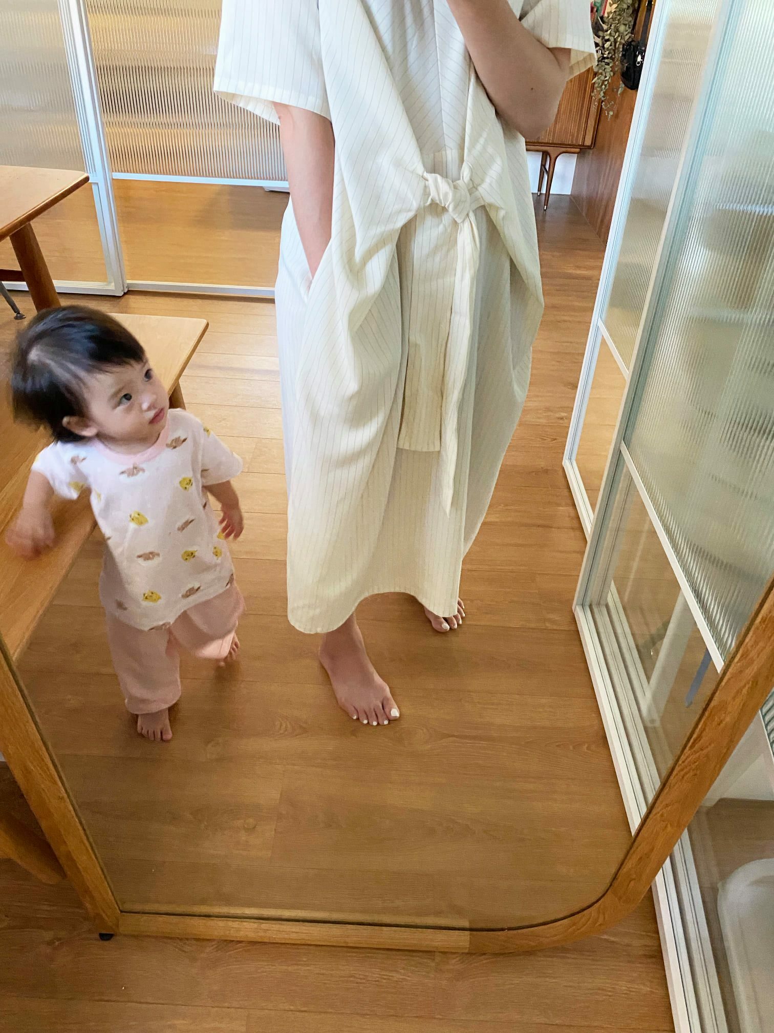 盛開的水花條紋洋裝-美霜