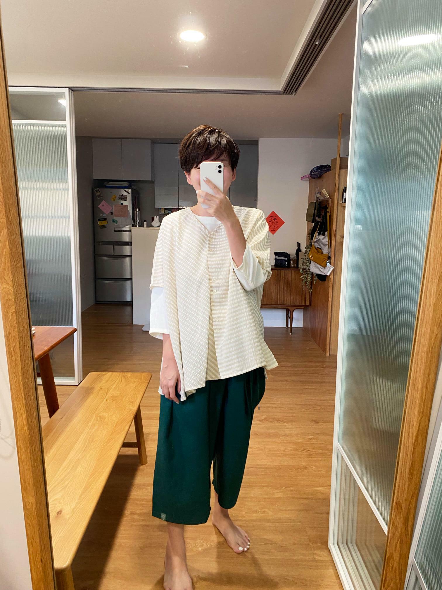 青子的綁帶寬褲-野菜