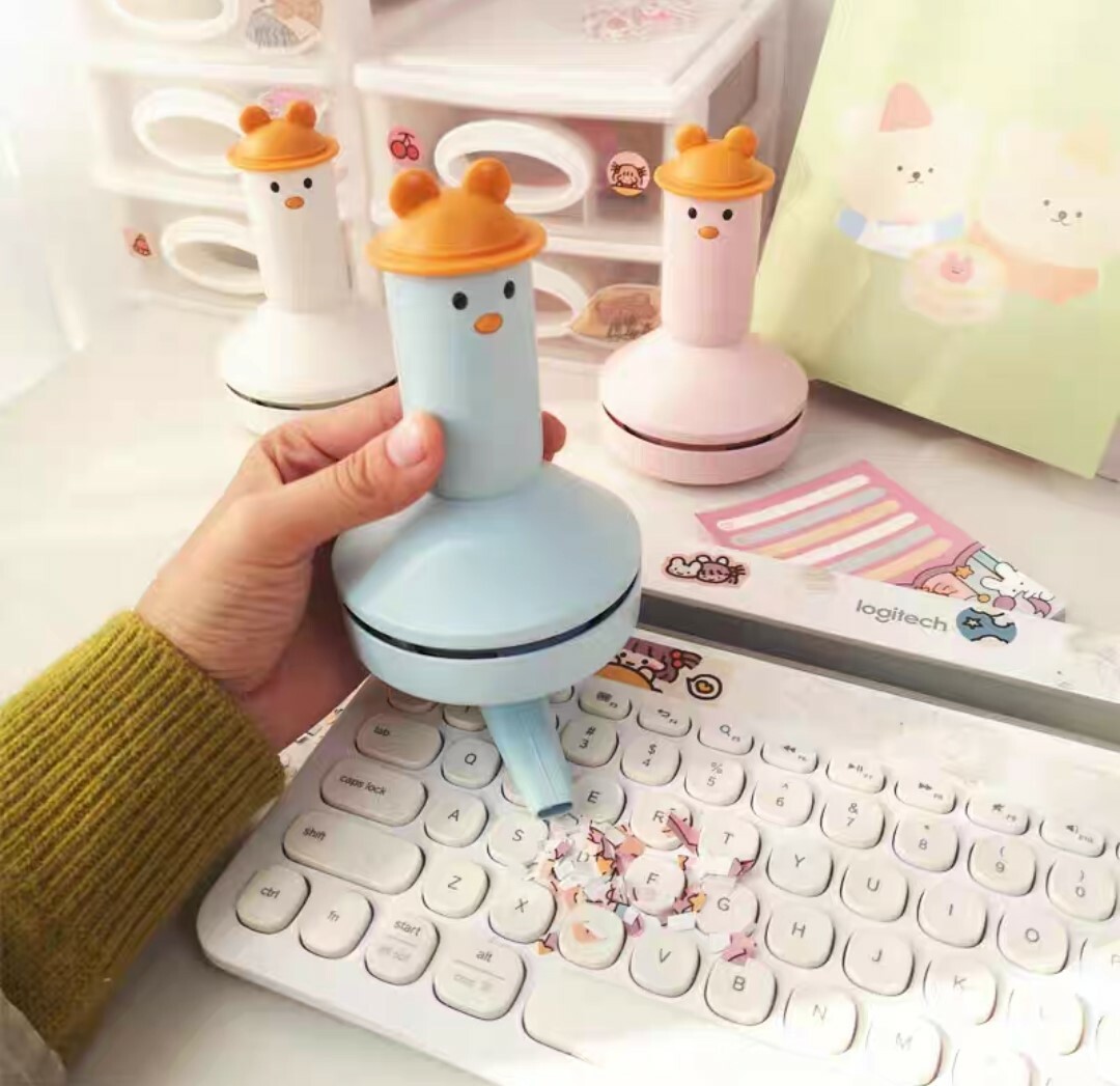 可愛造型桌面迷你吸塵器