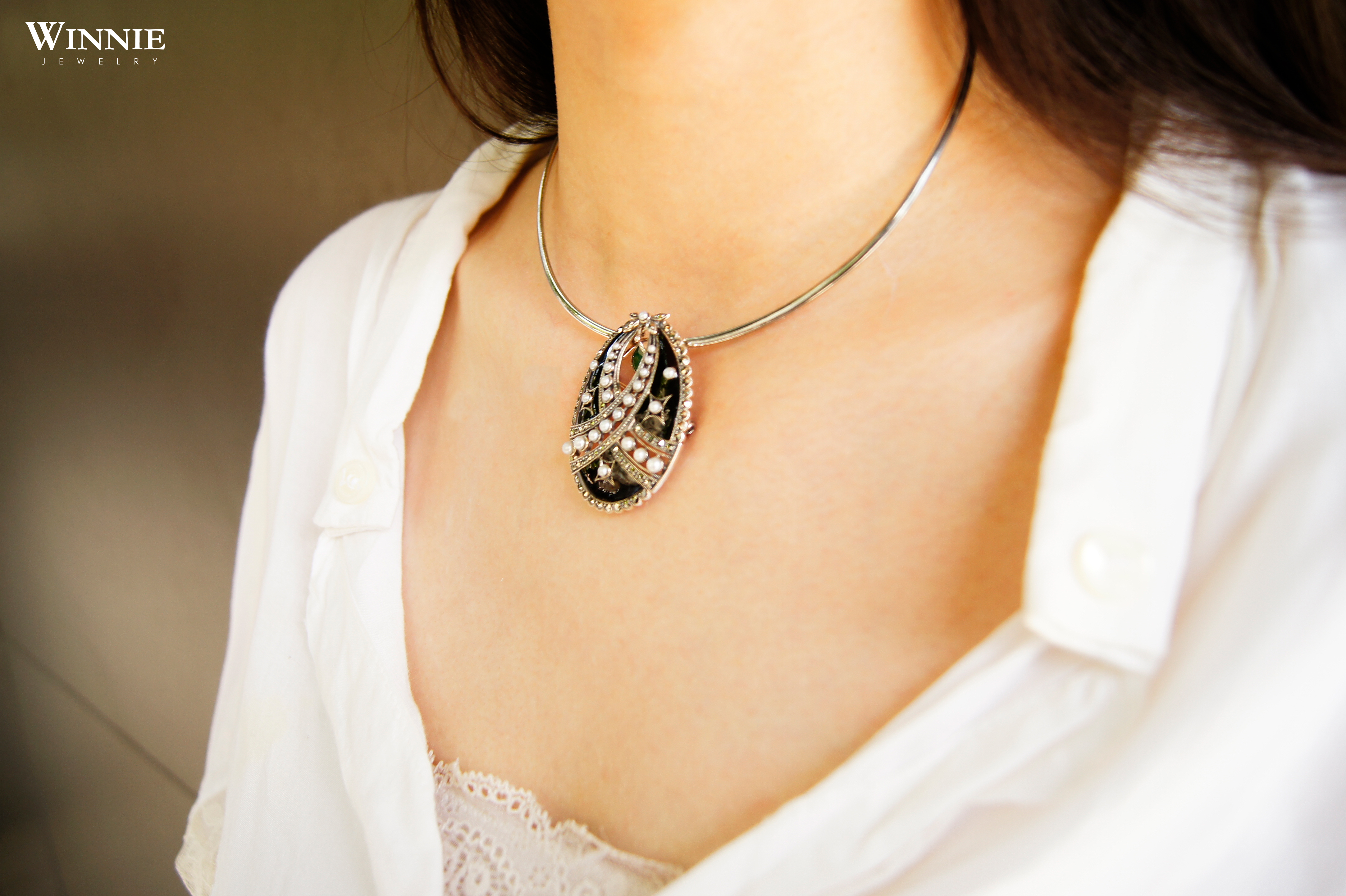 星夜之夢黑瑪瑙胸墜