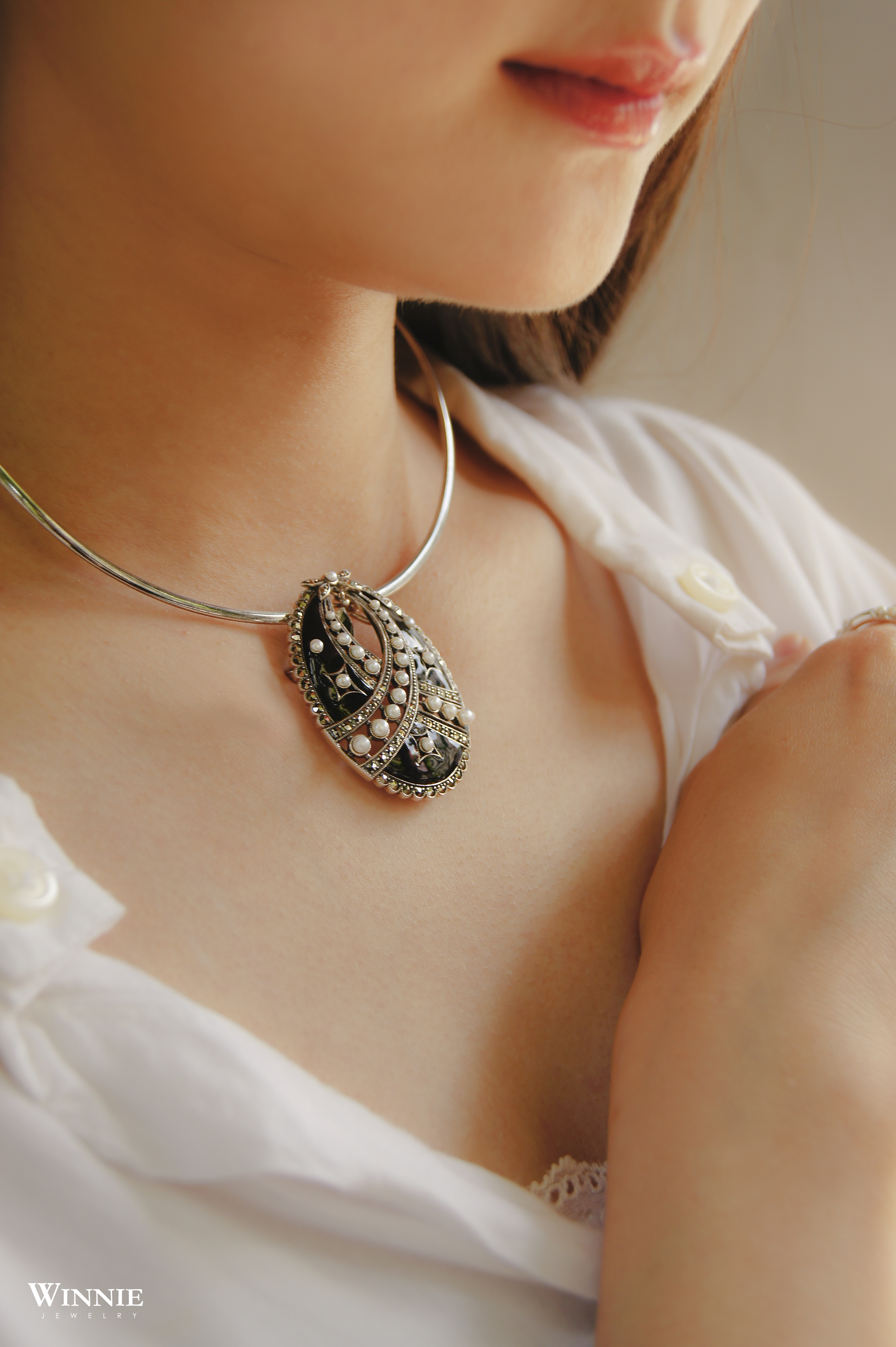 星夜之夢黑瑪瑙胸墜